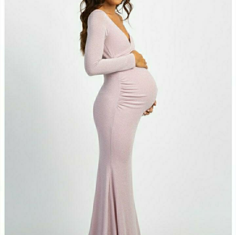 Beautiful pink blush maternity gown